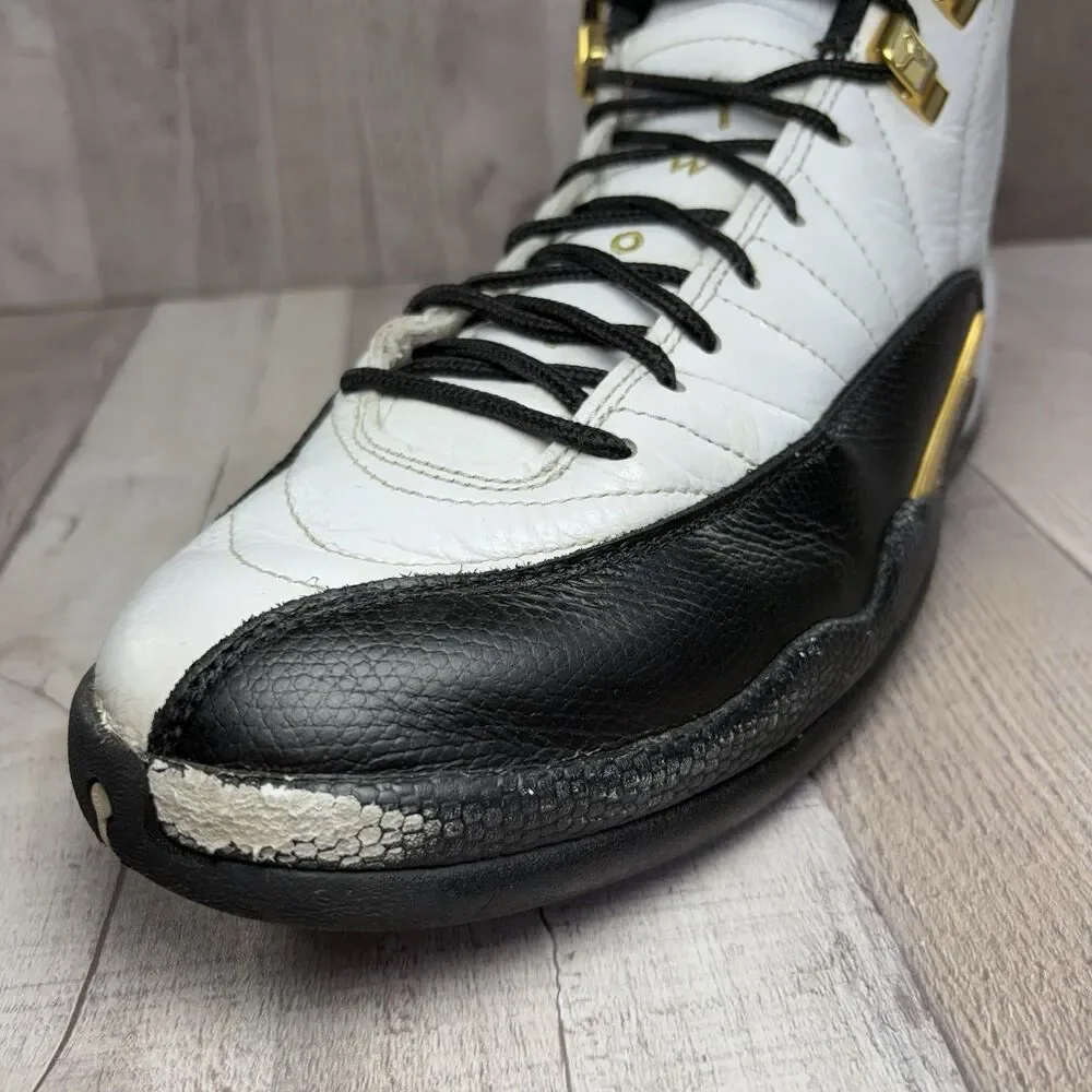 Air Jordan 12 Retro Royalty Taxi Men's Size 9.5 Sneakers Basketball White Black